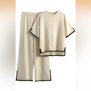 Cream and Black Lounge Set